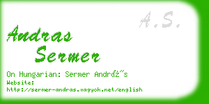 andras sermer business card